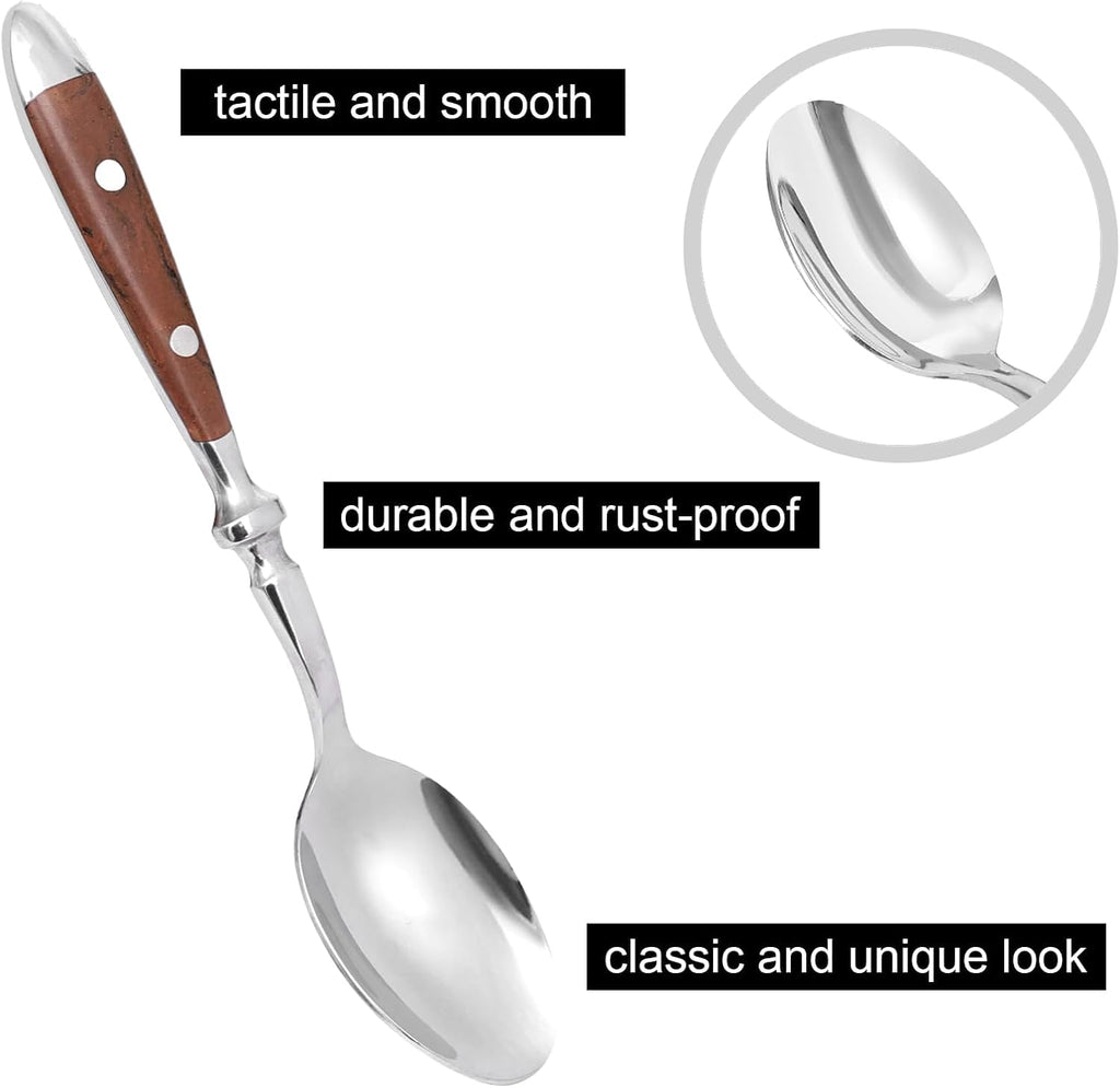 Silverware Set for 8, Stainless Steel with Brown Bakelite Handle