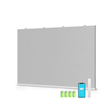 ZigBee Smart Blind Gen2, Motorized 100% Blackout Window Shades with Remote, Cordless Honeycomb Blinds, Automatic