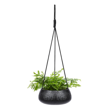 Hanging Planter for Indoor Plant 8 in, Ceramic Black Flower Pot