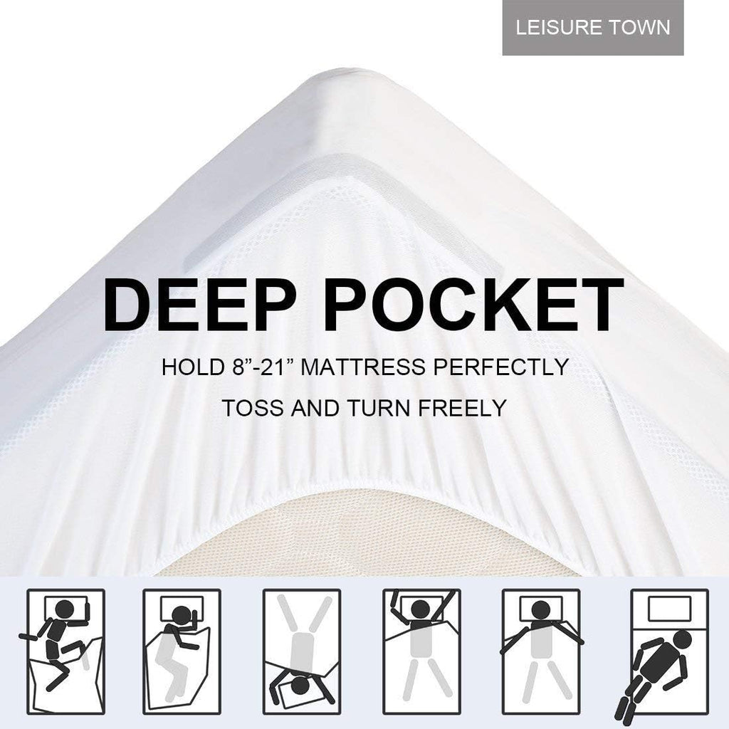 Cotton King Mattress Pad Fitted Quilted Mattress Cover Pillow Top Mattress Topper Cooling Soft Breathable Mattress