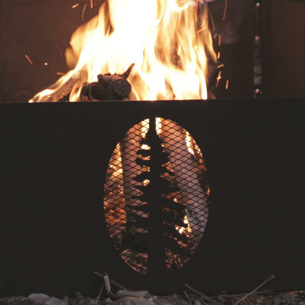 Portable 27 x 8.5" Outdoor 6 Piece Collapsible Steel Campfire Ring with Storage Bag for Safe Natural Wood Burning