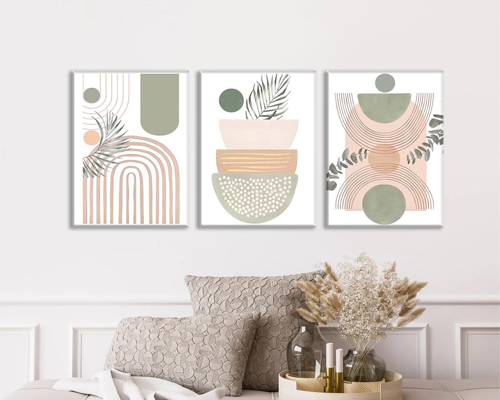 Boho Geometric Line Botanical Wall Art Abstract Geometric Decor 16x12Inch