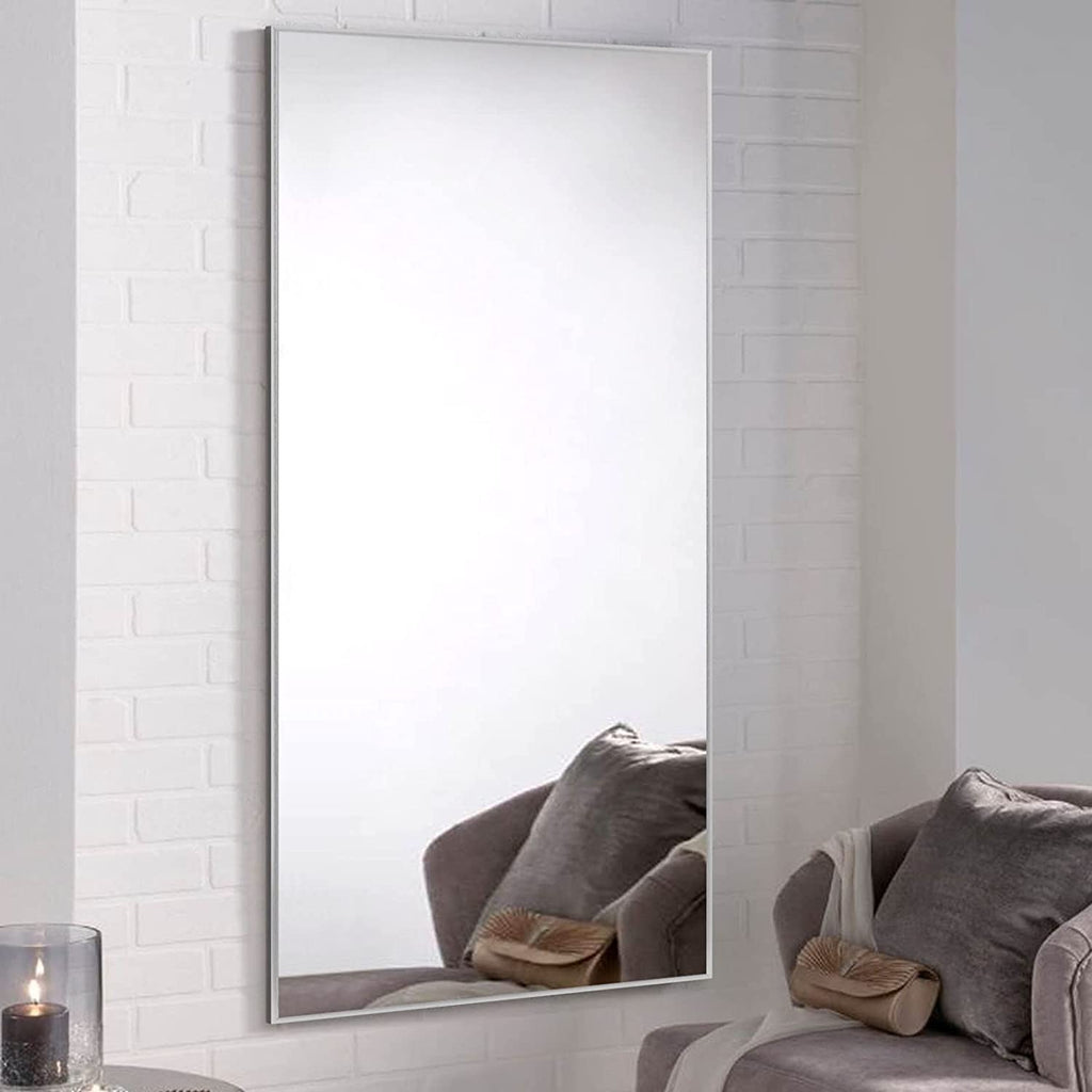 47"x22" Full Length Mirror Silver Wall Mirror Floor & Full Length Mirrors Body Mirror Bathroom Mirror Standing Mirror