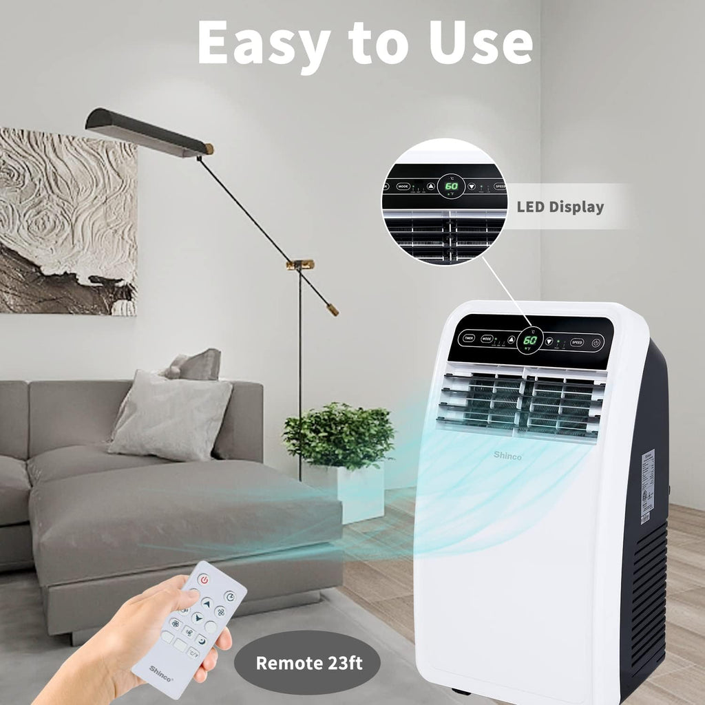 8,000 BTU Portable Air Conditioner, AC Unit with Built-in Cool, Dehumidifier & Fan Modes for Room up to 350 sq.ft