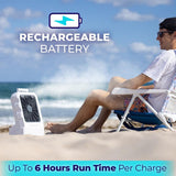 Outdoor Evaporative Cooler, Portable & Ultra-Quiet Air Cooler with 4 Fan Speeds, USB Rechargeable, 6
