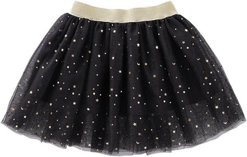 Toddlers Girls Sparkle Tulle Tutu Skirt with Sequins Stars Moon Sun