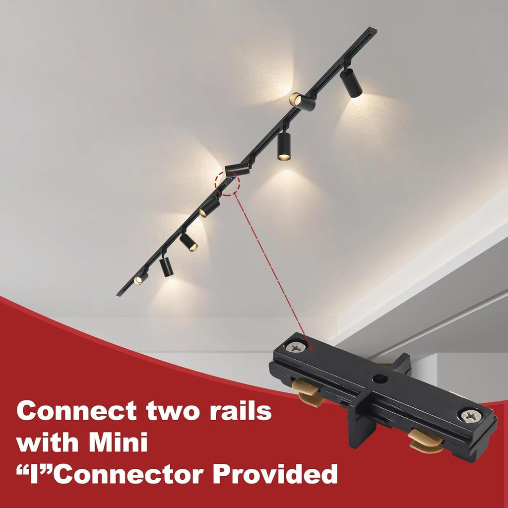 LED Track Lighting Kit with 6.6FT H Type Track Lighting Rails and Floating Canopy Connector, Modern Kitchen