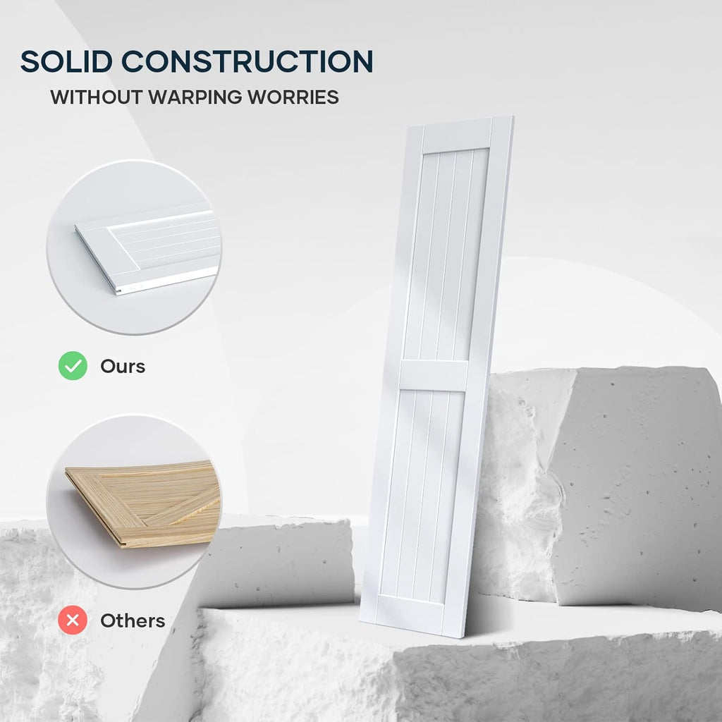 48 x 84 inch (Double 24x84 Door) White Barn Door with 8FT Sliding Door Hardware Kit Included & Handl
