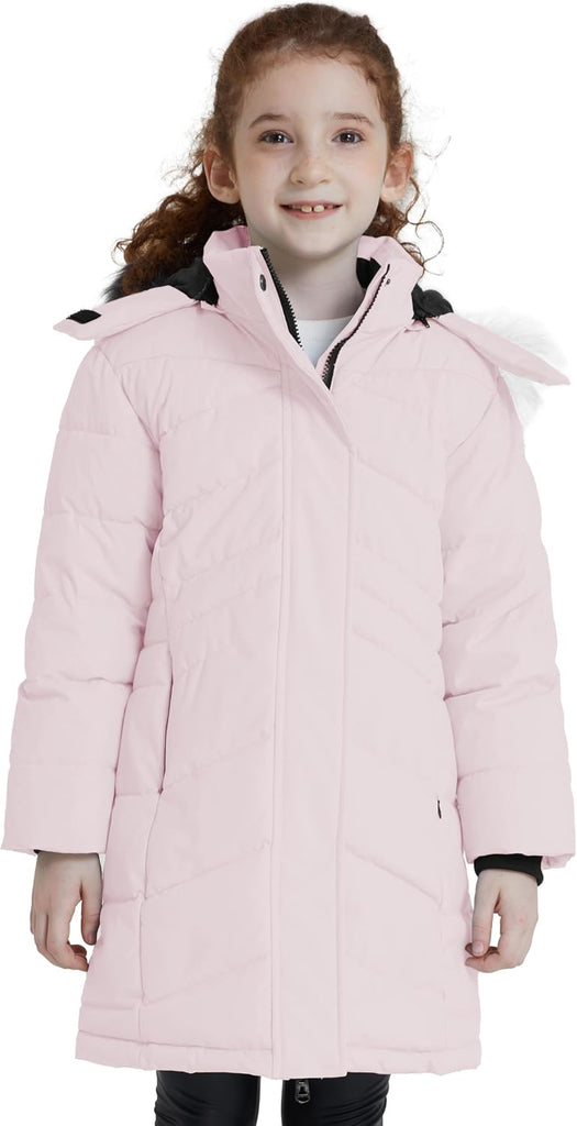 Girls' Winter Coat Insulated Long Quilted Puffer Jacket Snow Parka