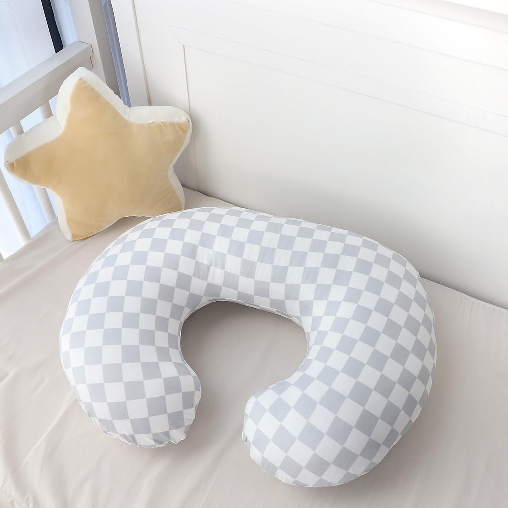 2 Pack Nursing Pillow Cover, Stretchy Removable Case for Breastfeeding Pillows, Ultra Soft Comfortable Slipcover for