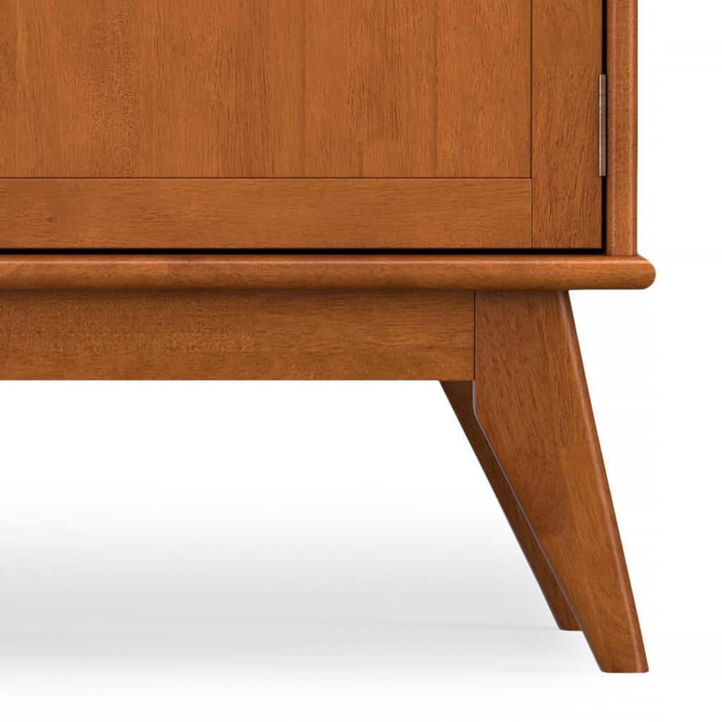 Draper 72" Wide Solid Wood TV Stand in Teak Brown