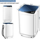 Full-Automatic Washing Machine Portable Washer and Spin Dryer 7.7 lbs Capacity Compact Laundry Washer with Built-in