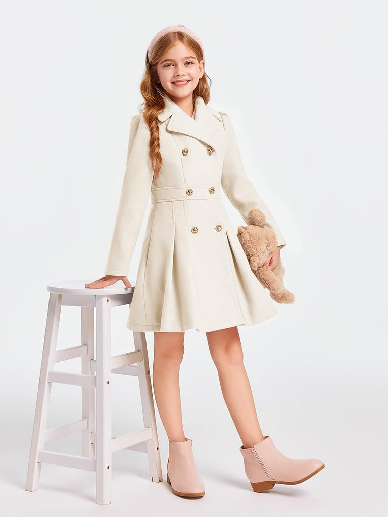 Girls Winter Dress Coat Butron Peacoat Double Breasted Ourwear