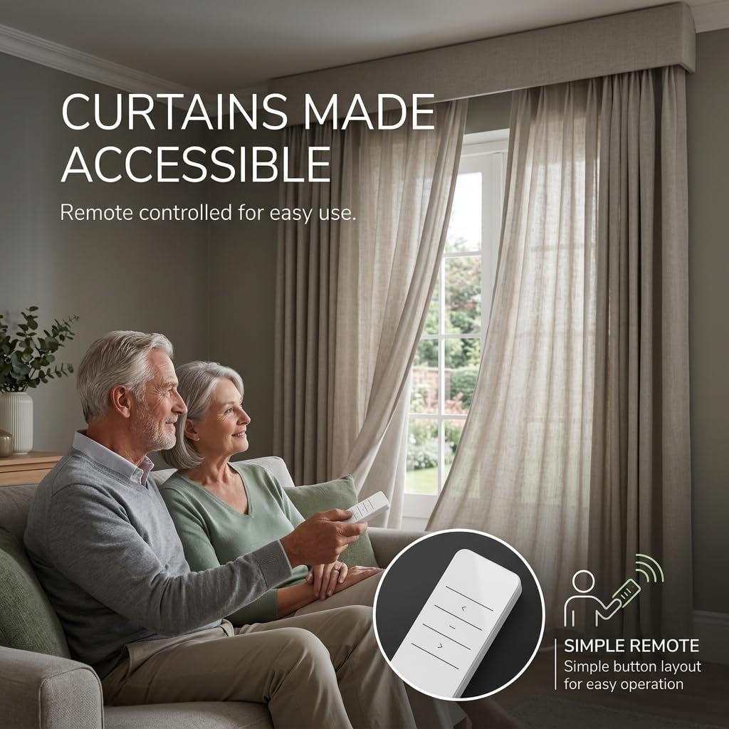 Smart Electric Curtain Track, Motorized motor, Adjustable track length, compatible with Alexa, google, Siri, Apple