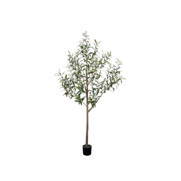 5FT Olive Tree Artificial Indoor, 60in Tall Faux Olive Tree with Pot, Fake Potted Tree with Fruits Decor