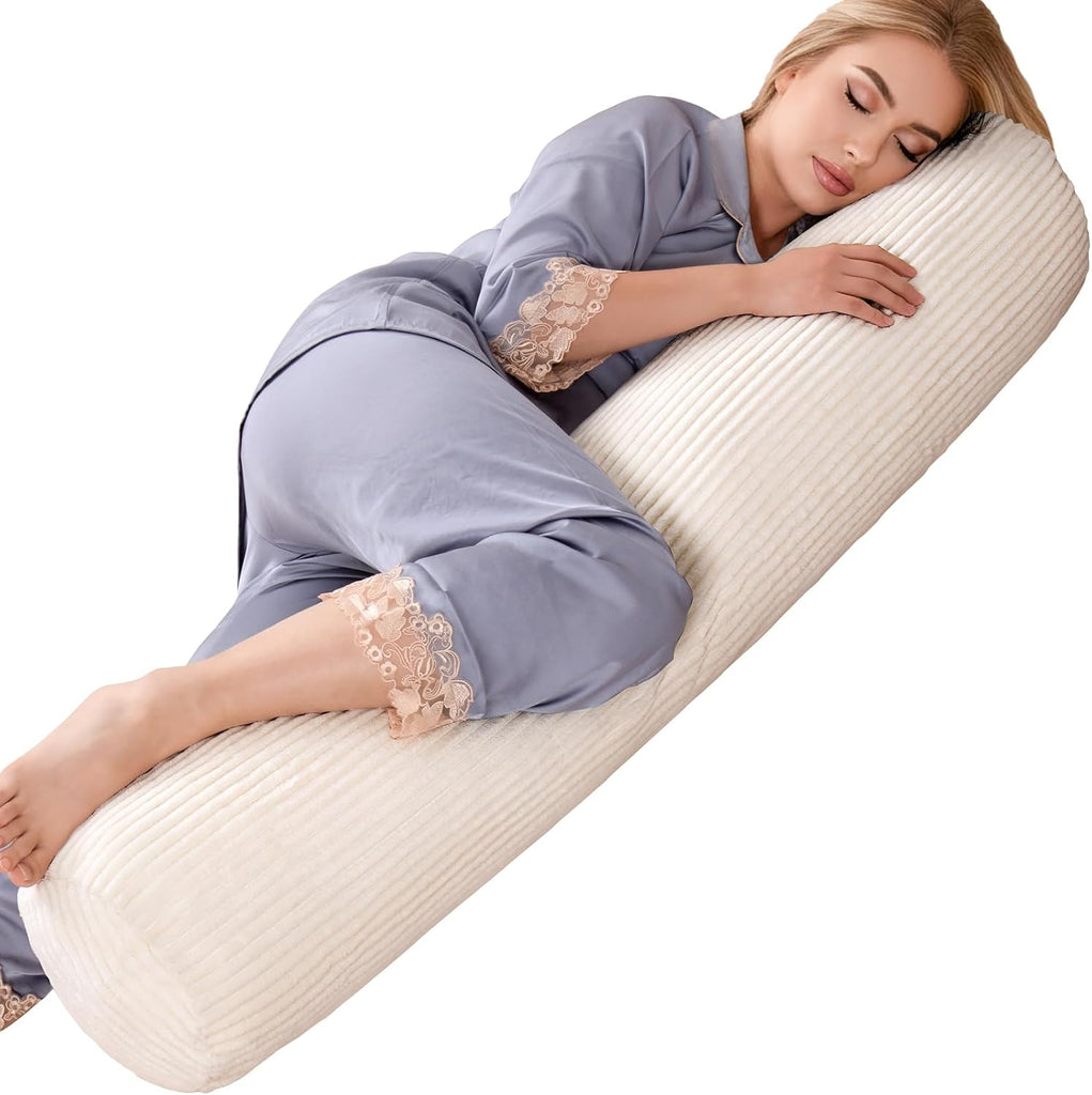 Body Pillow, Memory Foam Round Body Pillows for Adults, Firm Long Bolster Pillow for Bed, Cylinder Tube Roll Pillow