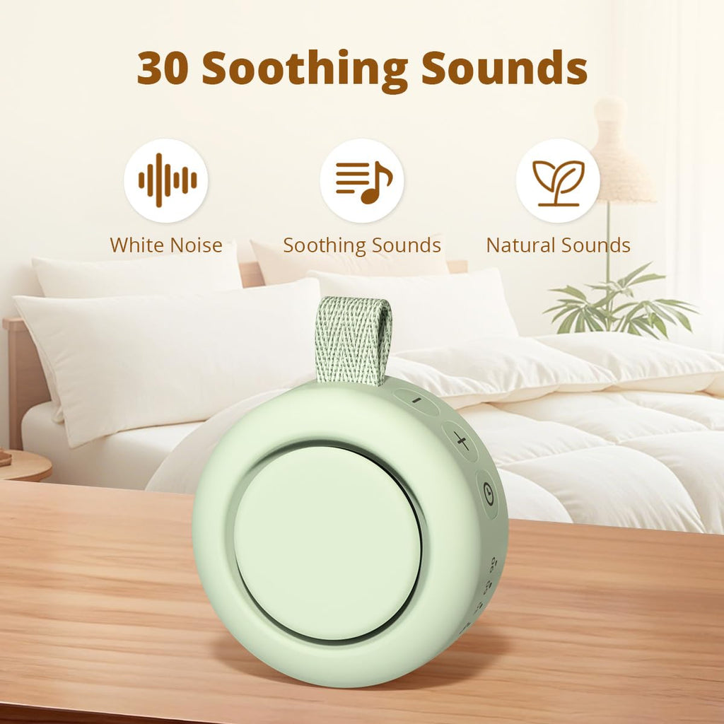 Portable Sound White Noise Machine Baby Shushing Sleep Soother 30 Sounds for Baby Kids Adults Pets 4 Timers Memory Function