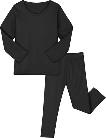 Baby Toddler Boys Girls Cotton Long Sleeve Shirt and Legging Set Kids Ribbed Basic Pant Piece for Daily Life