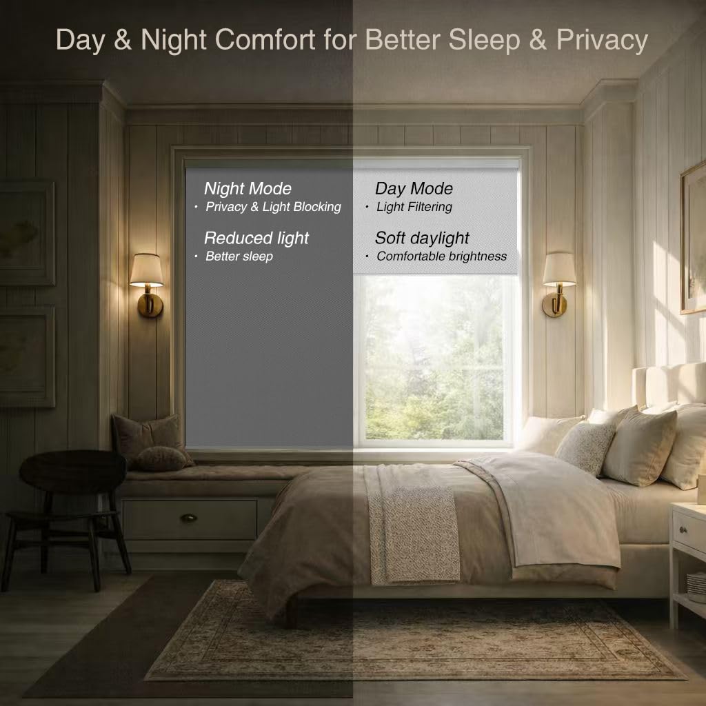 Motorized Blackout Roller Shades Remote Control Rechargeable(82006E)
