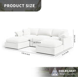 Cloud Modular Sectional Sofa, Oversized Convertible Modular Cloud Couch, Down Feather Filled Sectional Sofa Comfy Upholstered Deep Seat Couches for Living Room, Sofa Covers Washable & Replaceable A124-B0DJ7B7VM6