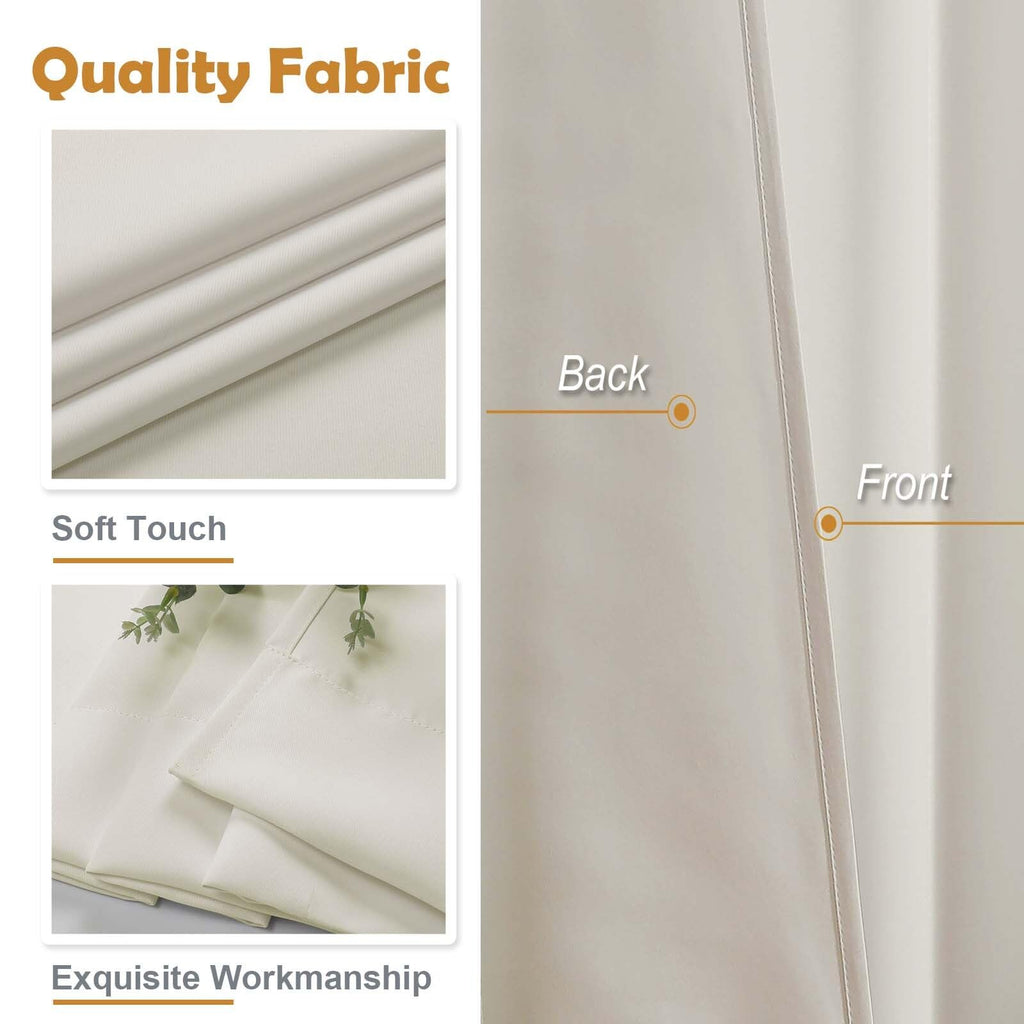 Peal Blackout Curtains 84 Inch Length 2 Panels Set, Thermal Insulated Room Darkening Light Blocking Rod Pocket Window