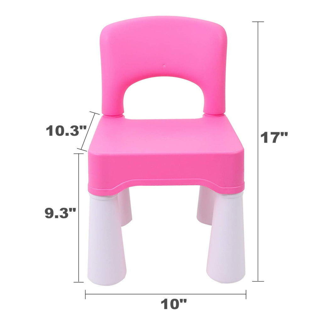 Sturdy Ergonomic Toddler Chair: 9.3in seat, 3+ Years, Pink, in/Out