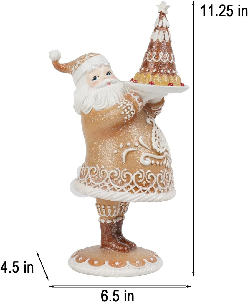 Gingerbread Christmas Decor Resin Gingerbread Santa Christmas Decorations Indoor Home Living Room Decor 6.5 * 4.5 *