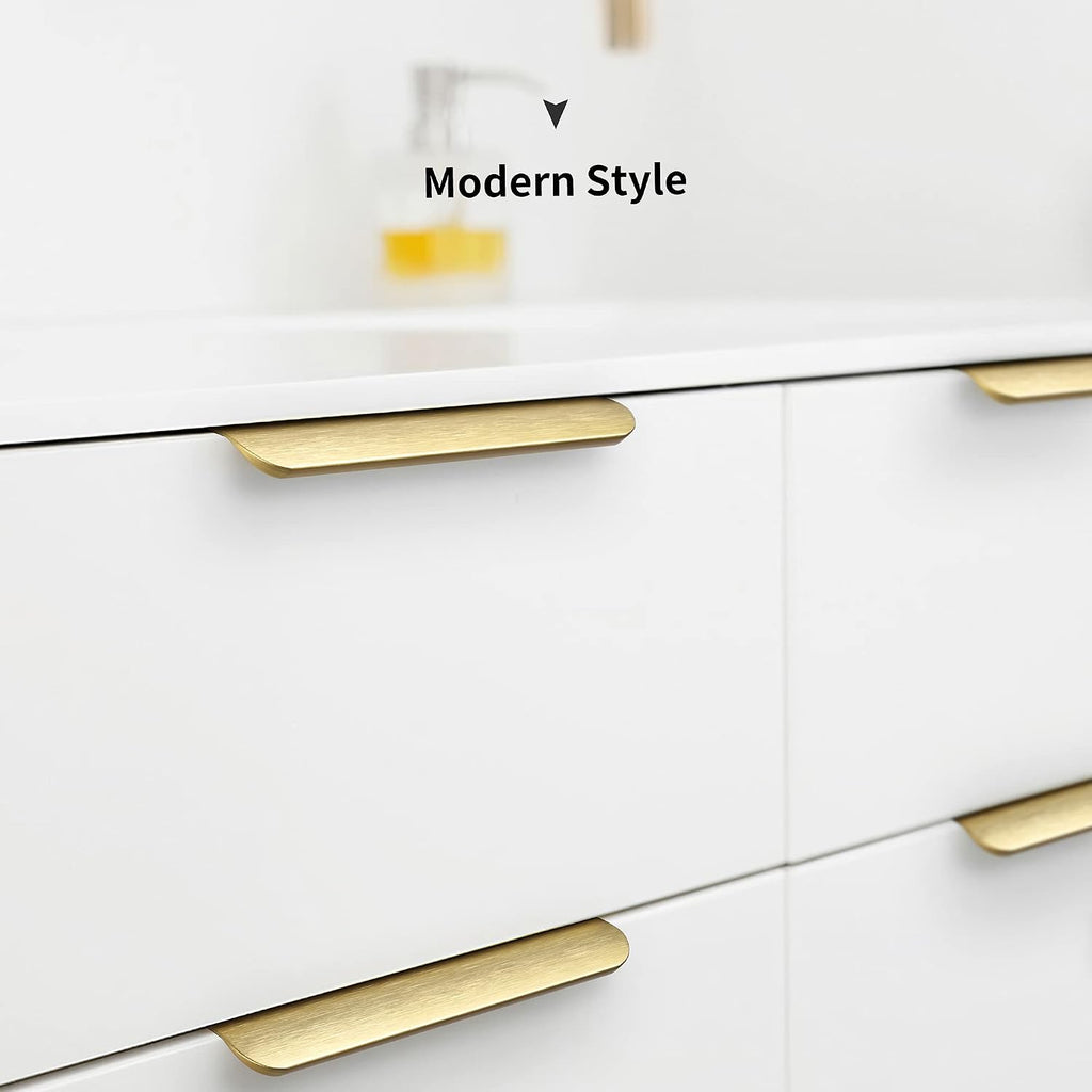 5Pack Edge Finger Pull for Cabinets Kitchen Concealed Aluminum Flat Hidden Bar Pulls Drawer Pulls Easy to Install