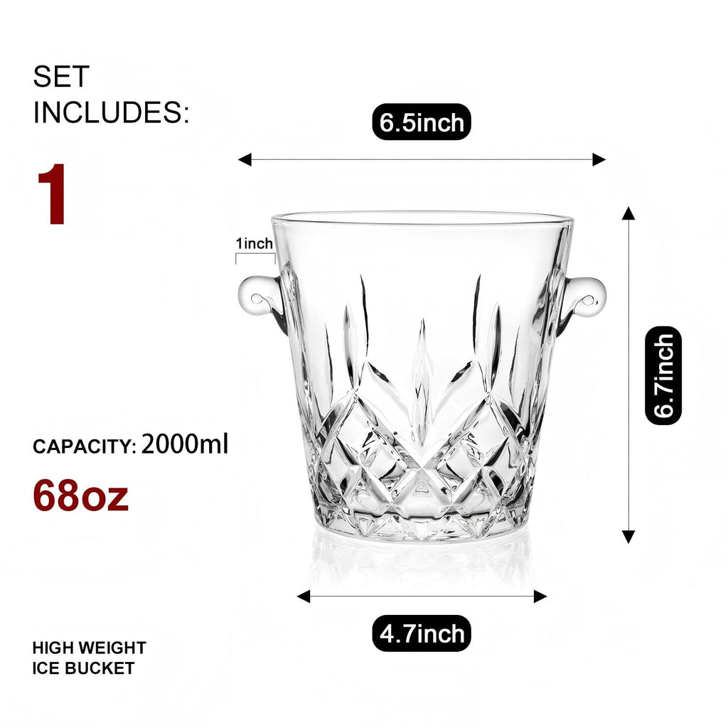 Ice Bucket for Party, 2L Glass Champagne Bucket Chiller