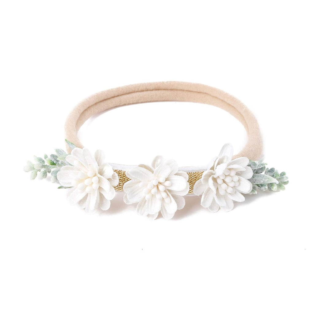 3pcs Baby Girl Flower Headbands, Super Soft & Stretchy Nylon Floral Hairbands for Toddler