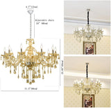 Cognac K9 Crystal Chandeliers Lighting Fixture 10 Lights, Modern Crystal Ceiling Lights, E12 Crystal Pendant Light Fixtures for Home Store Hallway (10 Lights) A110-B09BM3L1F4