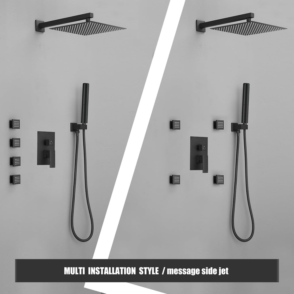 Rain Shower System with Body Jet Rainfall Shower Faucet Set