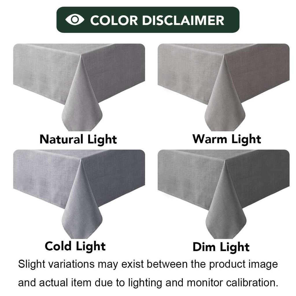 Linen Textured Table Cloths 60 x 104 Inch Premium Solid Tablecloth Spill-Proof Waterproof Table Cover for Dining