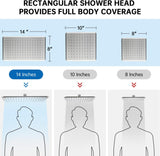 All Metal 14 Inches Rain Shower Head with Handheld Built-in Power Wash Mode, 3-way Diverter with Pause Setting