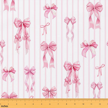 Pink Ribbon Bowknot Fabric by The Yard Princess Satin Bow