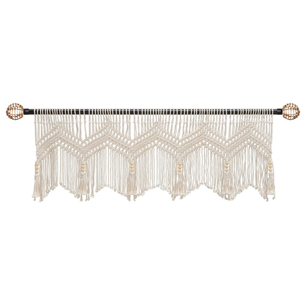 Macrame Valances for Windows, Boho Kitchen Macrame Curtains