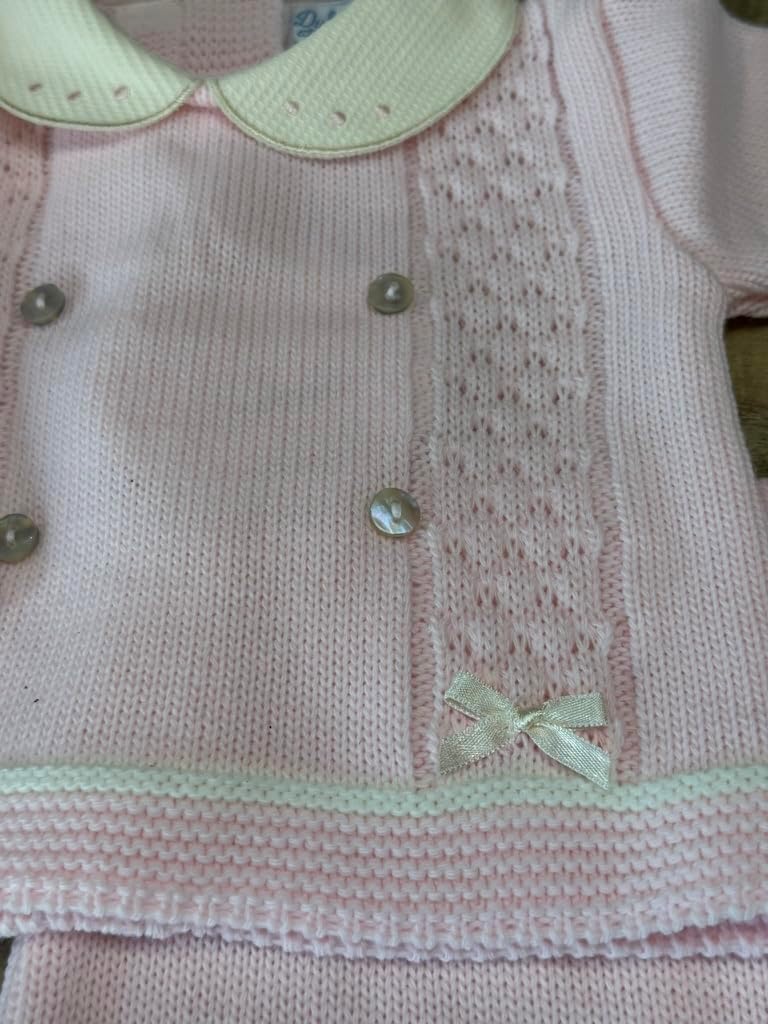 Piece Baby Knitted Set Sweater Footed Pants Hat Boys Girls Coming Home Newborn Outfit - Made in Spain