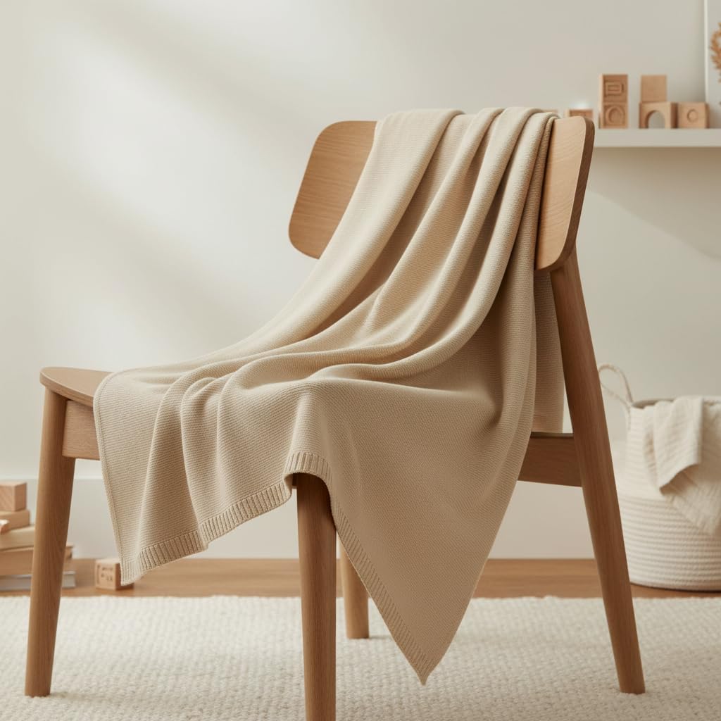 The Classic Blanket - 100% Organic Cotton Baby Blanket, American Made, 30x40in - Bassinet, Crib, Stroller - Gift