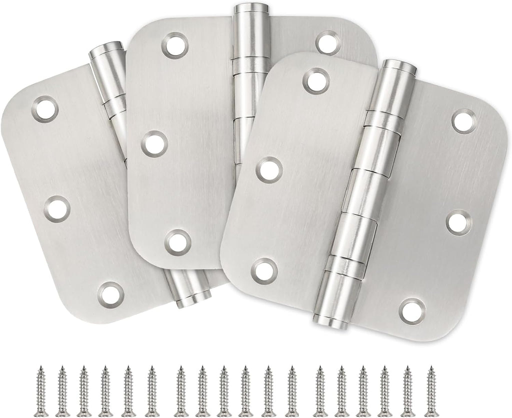 Ball Bearing Door Hinges 3.5'' Stainless Steel Door Hinges 3.5''X 3.5'' Residential Doors Hardware with 5/8" Radius