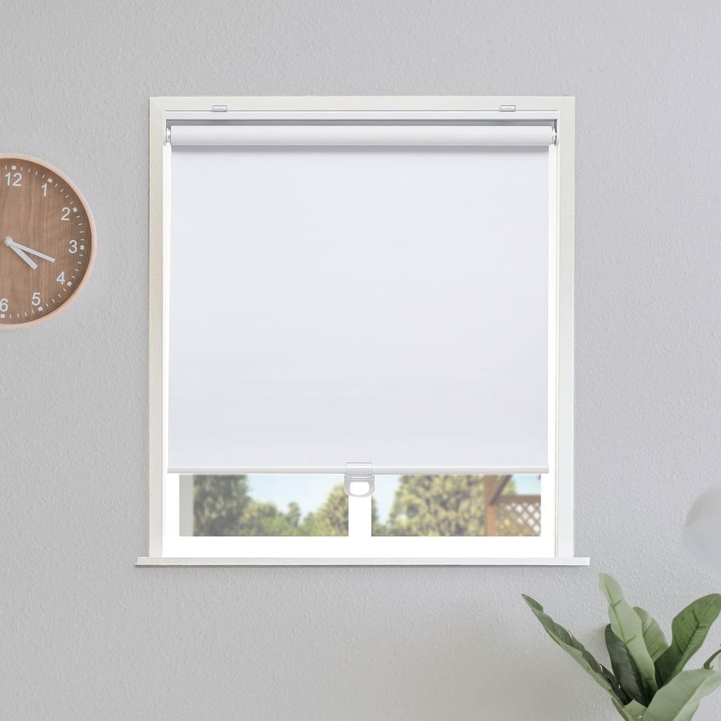 Blackout Roller Shades Blinds Cordless for Windows Pull Down Room Darkening Door Blinds with Thermal Insulated Easy