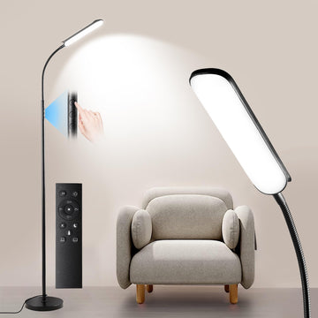 Dimmable LED Floor Lamp, Super Bright Reading Lamps Floor Standing lamp with Remote & Touch Control, Stepless Dimming