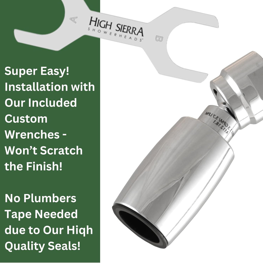 Sierra - CLASSICTM Solid Lead-Free Metal 1.5 GPM Award Winning. Ultra Low Flow Shower Head. Patented Nozzle Never