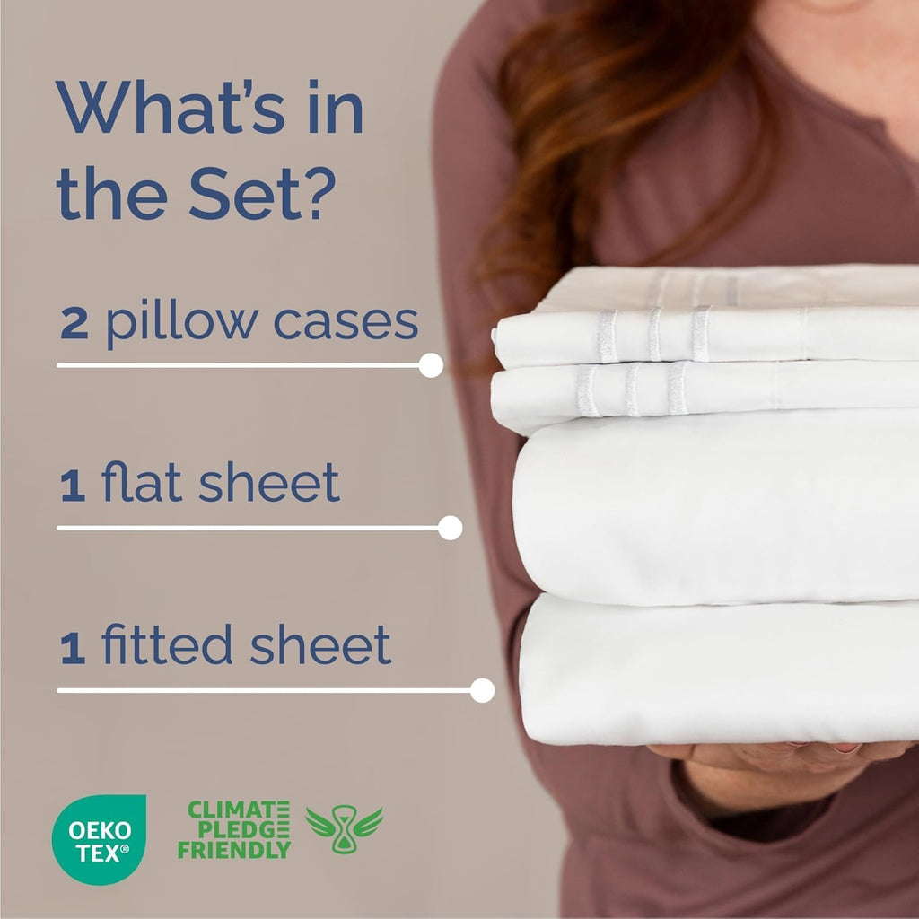 Queen 4 Piece Sheet Set - Comfy Breathable & Cooling Sheets - Hotel Luxury Bed Sheets for Women & Men - Deep Pockets