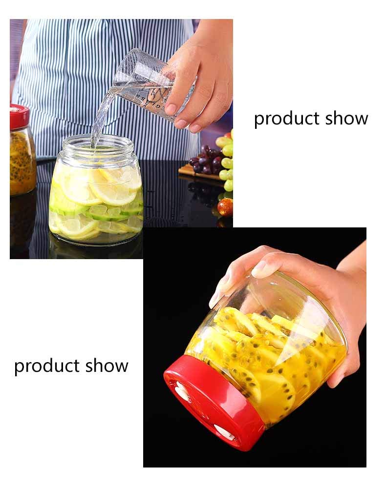 Modern Fermenting Seal Storage Jar Transparent Glass Jars with Lid Kit/Honey Jam Fruit Cans Pickle Side Dish Tanks