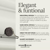 Howard Miller Seeley Mantel Clock - Antique Tabletop Clock with Quartz Movement, Bent Iron Frame, Industrial Style