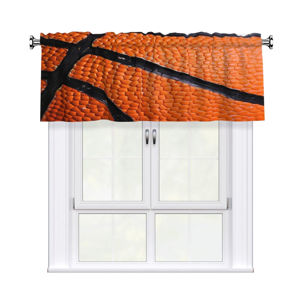Valance for Windows Basketball Lace Rod Pocket Window Treatment Valances Short Curtains Living Room Bathroom, 54x18 in