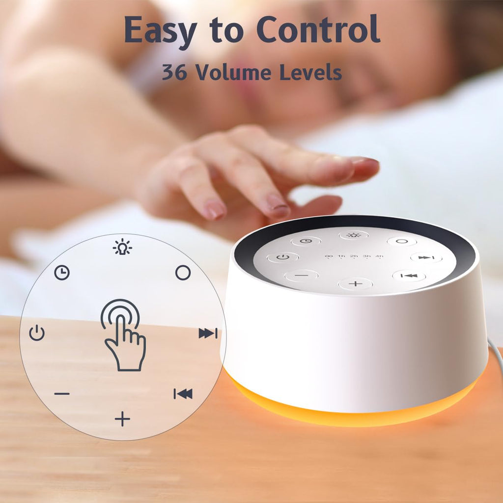 Brown Noise Sound Machine with 30 Sounds, 12 Colors Night Light White Noise Machine for Adults Baby Kids Sleep Machines