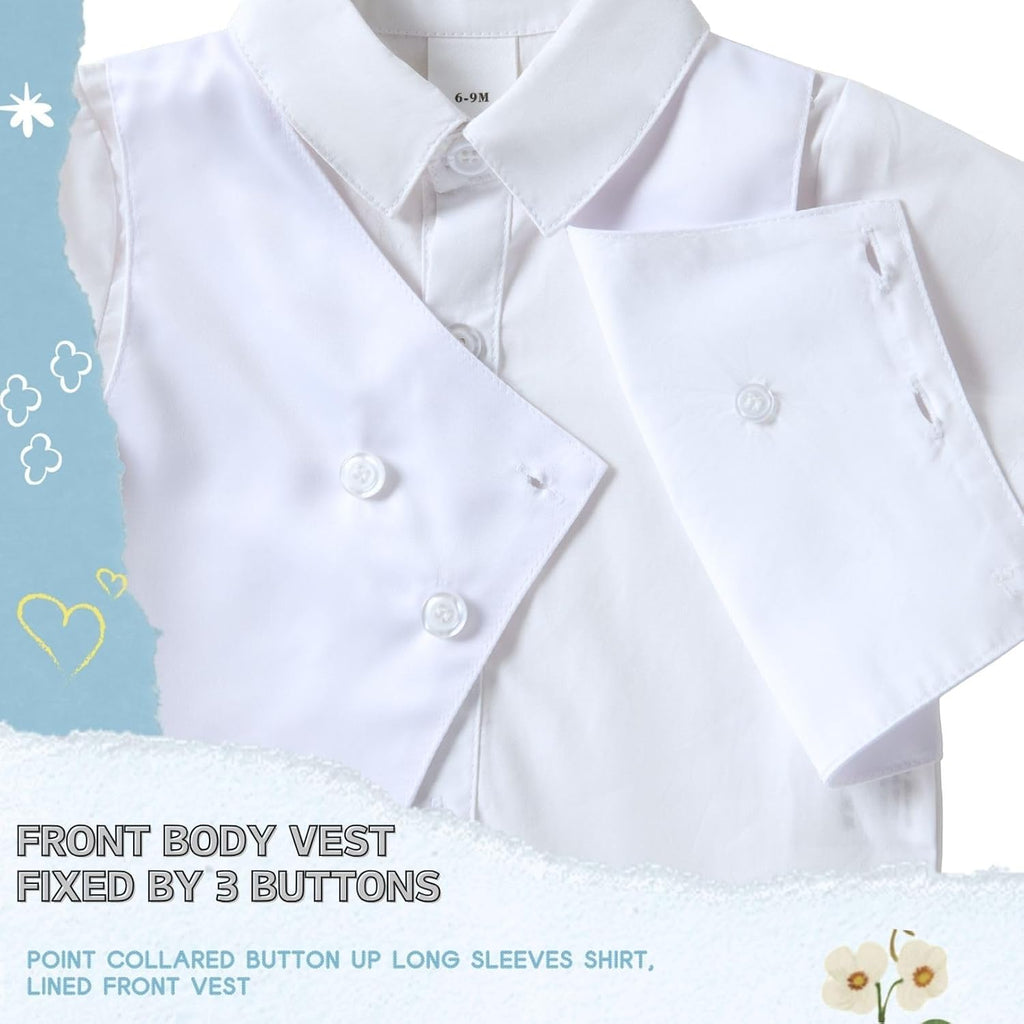 Christening Baptism Outfits for Boys Formal Dress White Baby Suit