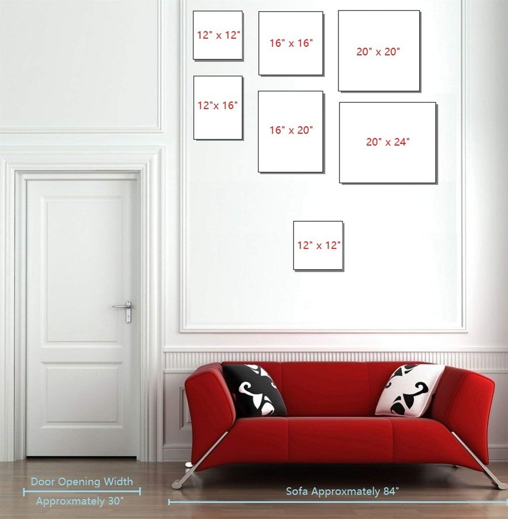 Paris Eiffel Tower, Cities Canvas Wall Home Decor, Framed Ready to Hang (12"x12"x1.5")
