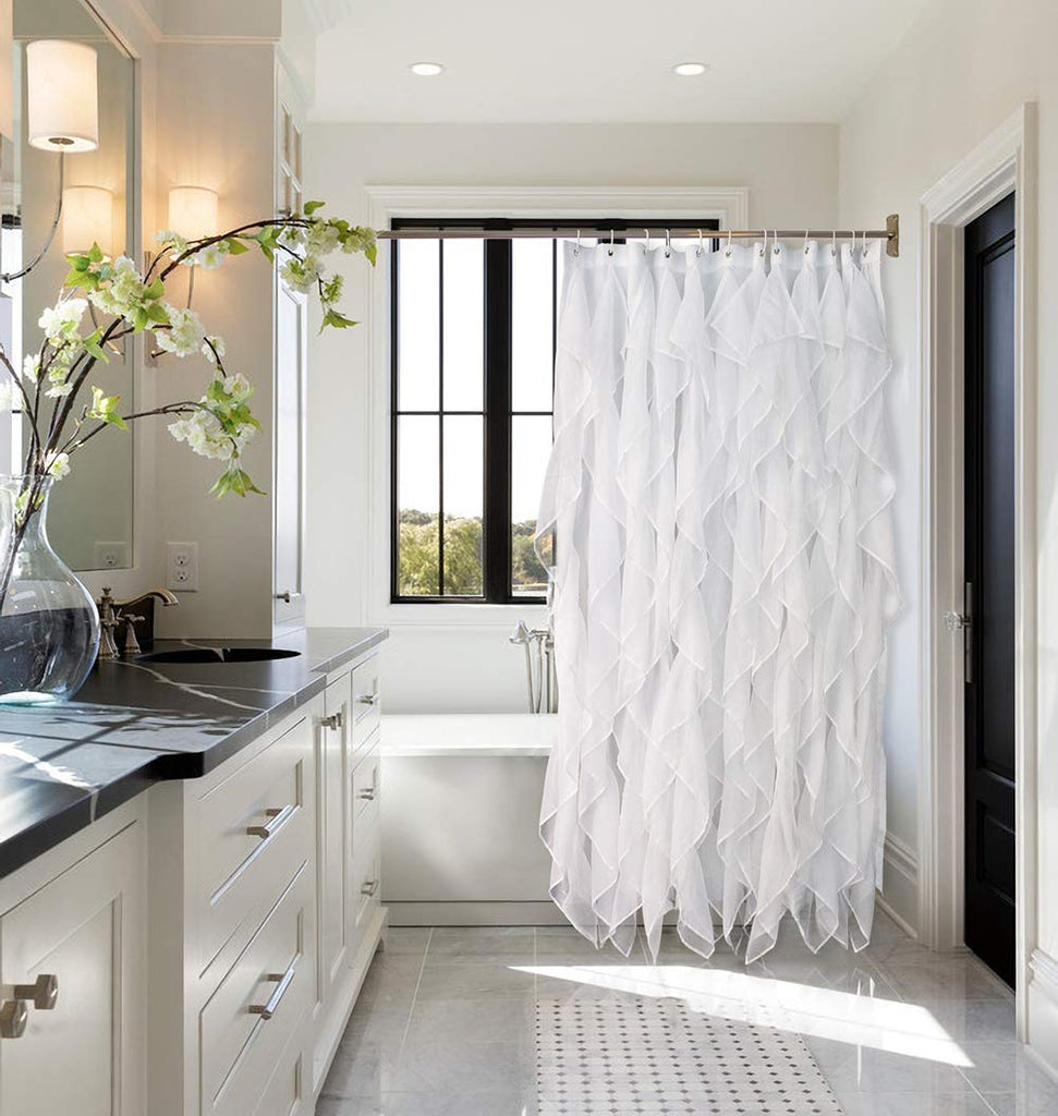 White Ruffle Sheer, 72in Long